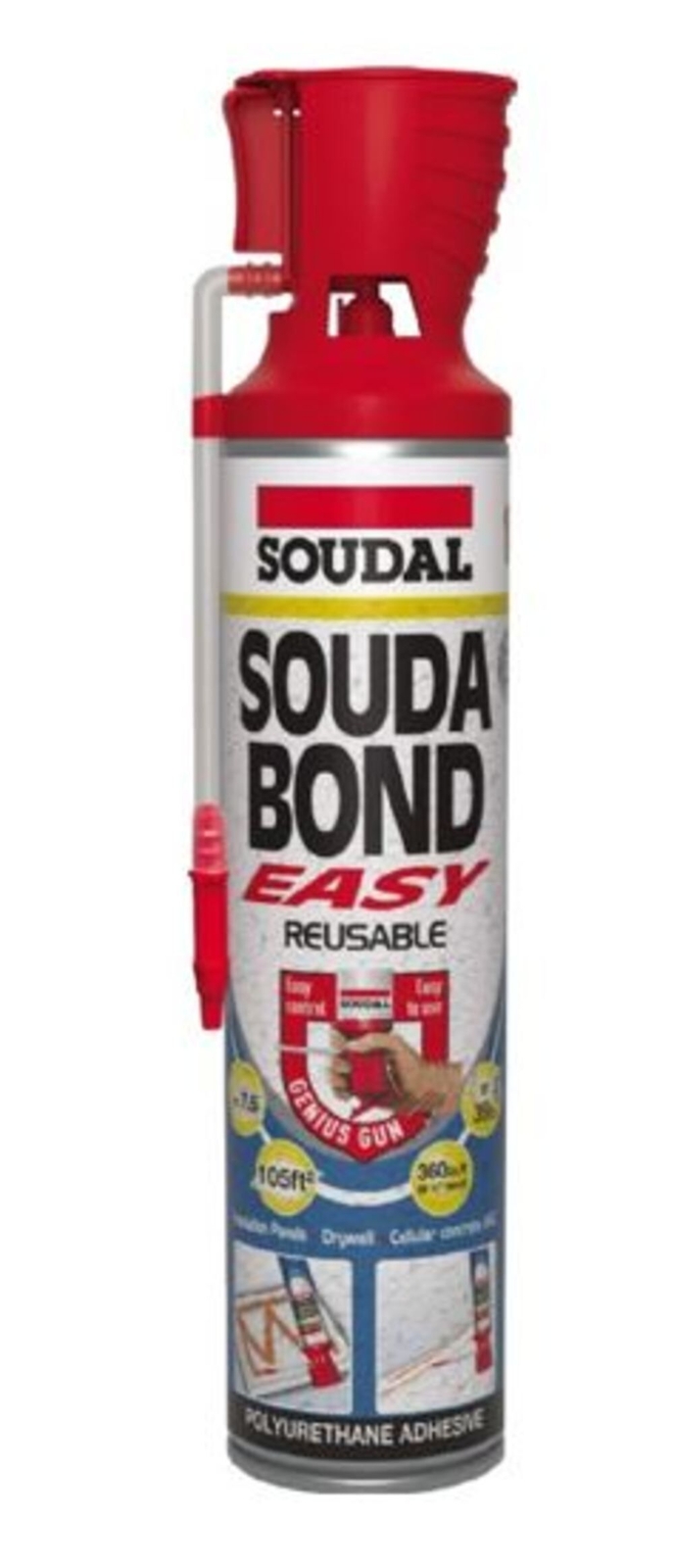 Аэрозольный баллончик Soudal 20 унций Genius Gun Soudabond Легкий полиуретановый клей