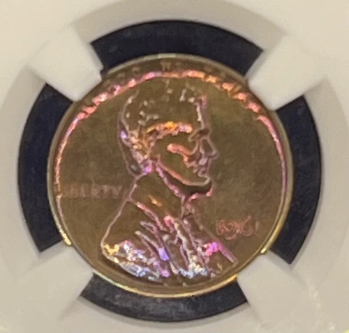 1961 1C NGC PF65 BN LINCOLN CENT PINK NEON COLOR!