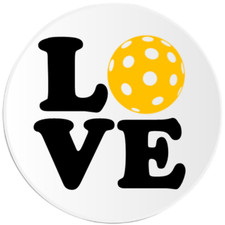 LOVE Pickleball - 3 Pack Circle Stickers 3 Inch - Sport Game Dink