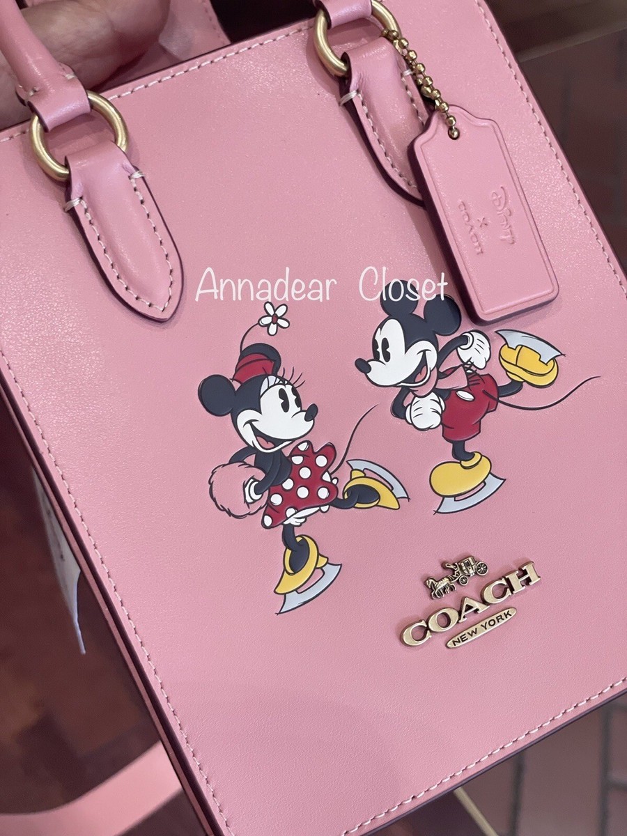 ショルダーバッグ・ポシェット CN023 Disney X Coach North South Mini Tote NWT COACH X Disney North South Mini Tote Bag Minnie Mouse