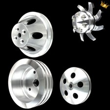 Billet Small Block 4 Pulley Set Fits Chevy 283 327 350 With Short Wp And Ps