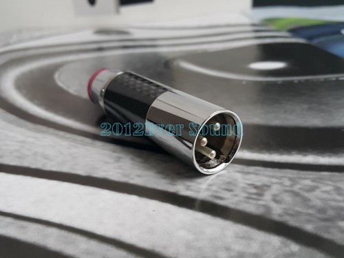 1x Connettore XLR Maschio 3pin Spina Rodio Fibra di Carbonio Rame Cavo HiFi Audio  - Foto 1 di 3