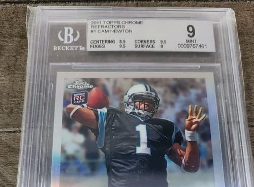 2011 Topps Chrome Refractors #1 Cam Newton Rookie BGS 9 MINT PANTHERS RC - Picture 2 of 3