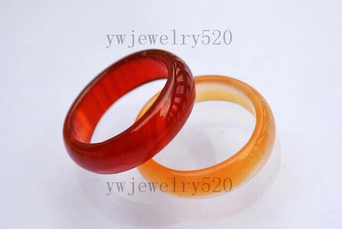 30pcs Colorful Mix Natural Agate Gemstone Jade Rings Wholesale Jewelry Lots - Picture 5 of 6