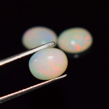 OPALE Etiope Ovale Cabochon Pietra Preziosa Sciolta 6,5X8,5 mm 4,50 Cts Welo Fuoco Pes 3