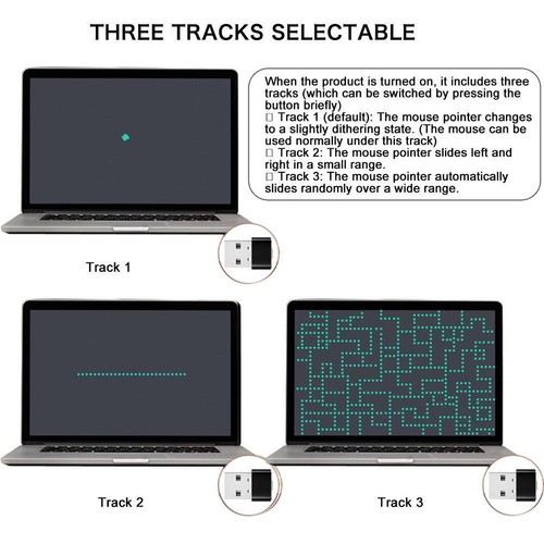 USB - Mouse Mover Prevents Screen-Saver Sleep and Standby Mode, Y4L4 - Afbeelding 8 van 8