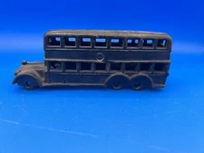 A C Williams? Cast Iron Double Decker Bus & Driver Toy Used - No Wheels