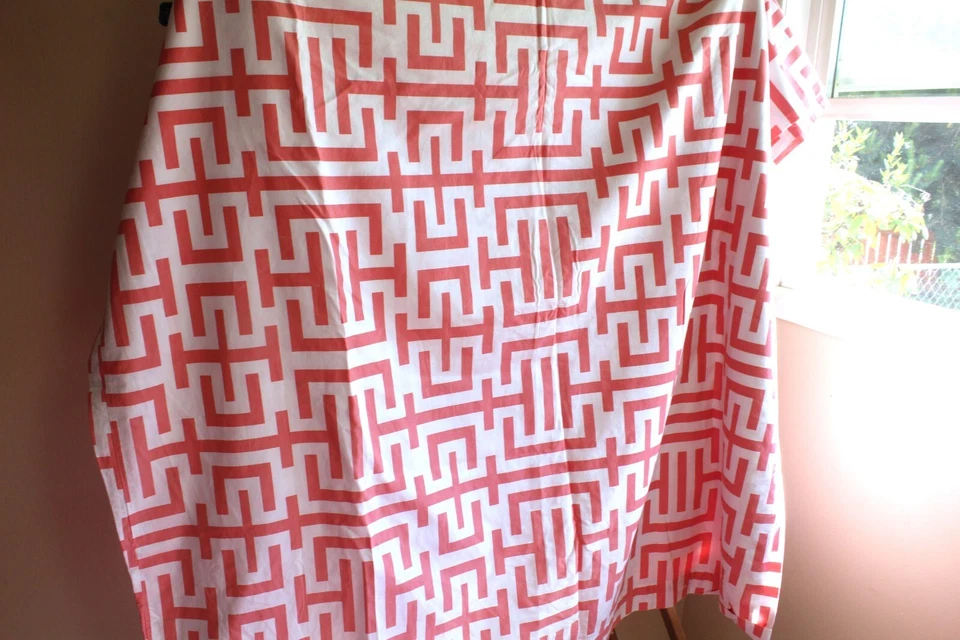 Max Studio хлопок королева пододеяльник кнопка застежки коралл белый геометрический постельное белье - Изображение 2 из 4