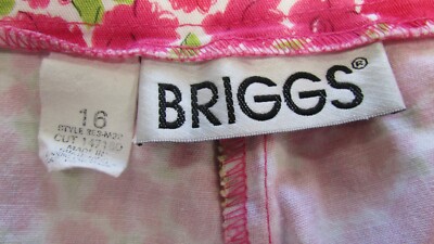 Women's Size 16 Pink Floral Side Zipper Closure CAPRI By BRIGGS | eBay