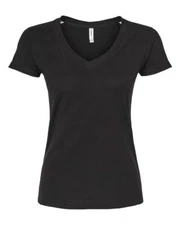 Tultex 214 Women's Short Sleeve Fine Jersey V-Neck T-Shirt