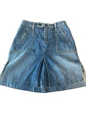 VTG Y2K Gap Blue Denim A-Line Mid Length Jean Skirt Women's Size See Details