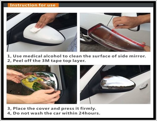 Chrome Mirror Cover 2 pcs STAINLESS STEEL For VW EOS from 2007 to 2009 - Picture 12 of 12