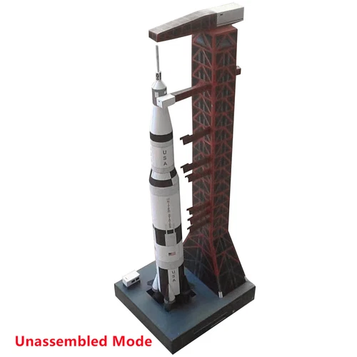 1/300 USS Saturn V Rocket&Launch Pad Unassembled Paper Model Handmade Collection