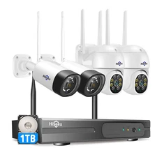 Hiseeu 8CH 5MP NVR Wireless WiFi PTZ & Bullet Security Camera System 2-way Audio
