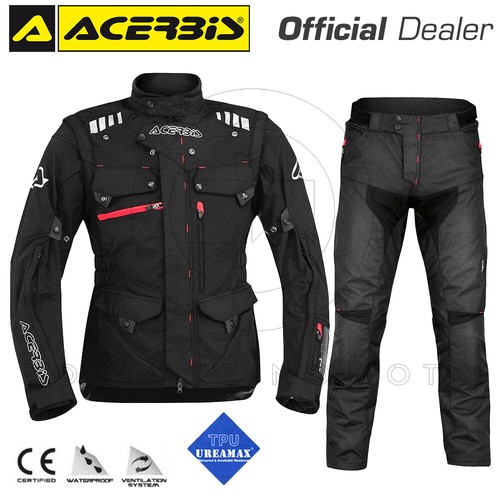 Kit jacket + pants acerbis Adventure Black Complete Bike tourism Maxi enduro  | eBay