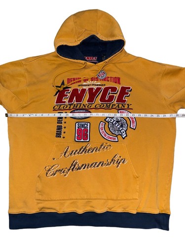 Y2K ENYCE Branded VTG Sweatshirt Mens XXL Patches Embroidered 3D Pullover - Picture 9 of 15
