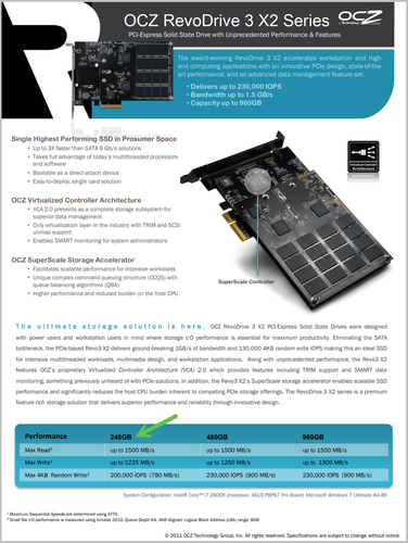 OCZ RevoDrive Serie 3 X2 - 4x PCIE - 240GB SSD (RVD3X2-FHPX4-240G) - Imagen 5 de 7