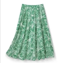 Tabitha Brown for Target Linear Floral Print Maxi Skirt - Green Size M