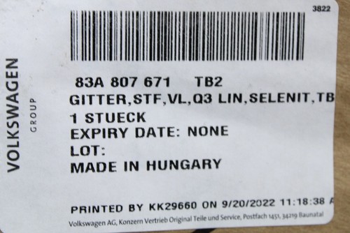 Genuine Audi Q3 2019-on air guide grille (front left) 83A807671 TB2 - Picture 3 of 3