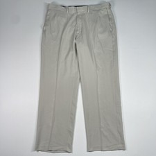 Haggar Pants Men 38x30 Beige Premium Comfort Performance Trousers MEASURES 38x29
