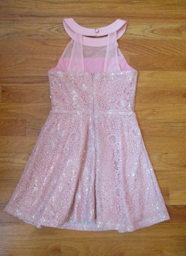 NEW z 16 Jr Prom Pink Sequin Lace Fit'n'Flare Tween Girls Dress Graduation - Picture 2 of 3