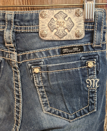 Miss Me Girls Size 12 Skinny Denim Jeans KE814753 youth kid rodeo western farm - Picture 4 of 6