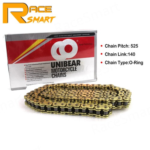 525 Pitch 140 Links O-Ring Extended Drive Chain For Honda CBR600RR 2005 - 2024