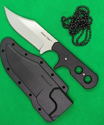 Cold Steel Mini Tac Fixed Knife 3.63'' 8Cr13MoV Steel Blade Black Griv-Ex Handle