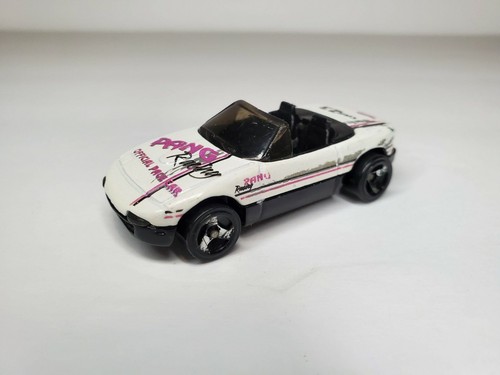 HotWheels 1990 Mazda Miata MX-5 Roadster Pang Racing coche de ritmo oficial ¡Raro!