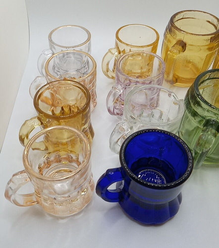 12 Beer Mug Barrel Shot Glasses 7 Small Federal 5 Unmarked Free Shipping - Picture 2 of 10