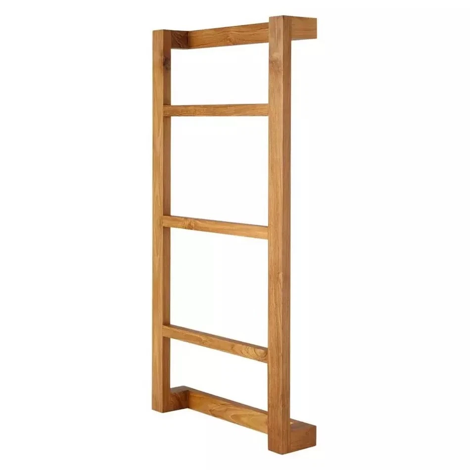 Signature Hardware 929175 Wulan 21-3/4 Teak Wood Bathroom Shelf Natural Wood Bathroom Storage Bathroom Shelf