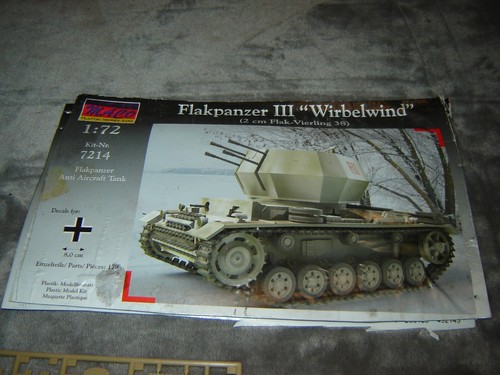Maco #7214 Armour 1/72 Scale NO BOX Flakpanzer III Wirbelwind Tank MIB Kit - 第 11/11 張圖片