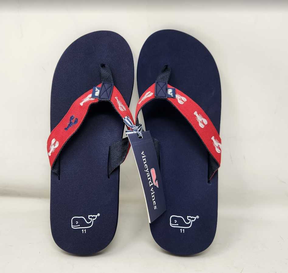New men's 11 Vineyard Vines lobster classic foam flip flops
