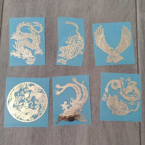 Personalized Dragon And Phoenix Pattern Metal Sticker Tiger Phone Shell Sticker - 第 1/18 張圖片