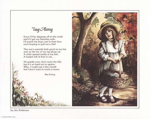 Inspirational Art Poem Faded Overalls Tag Along Jan Anderson Print Gift 8x10 - Picture 2 of 4