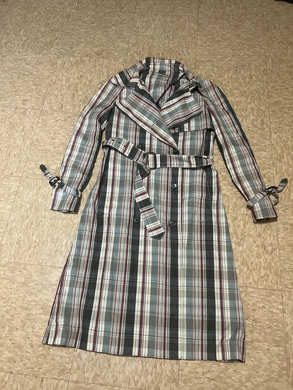 MCQUEEN RUNWAY COLLECTION VINTAGE PLAID TRENCH COAT & SKIRT NWOTGS SZ I44