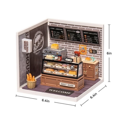 Rolife LED DIY Miniature Dollhouse Bakery Store Plastic House Building Set Toy - Picture 3 of 9