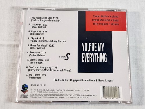 Cedar Walton Sweet Basil Trio - You're My Everything (CD, 1997) Fast FREE Ship - Picture 4 of 5