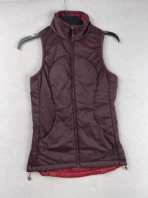 Lululemon Womens Down Vest Size Burgundy Red Athletic