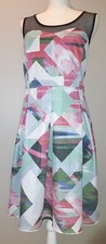 HARPER & LIV *METALLIC NIGHTS*Pleated Sleeveless multicolor KNEE DRESS Size 18