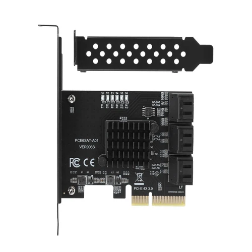 PCI-E X4 X8 X16 To 6 Port SATA3.0 Expansion Card Adapter For ASMedia ASM1166