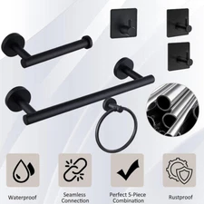 6PCS Bathroom Hardware Accessories Set Towel Bar Set Bathroom Towel Rack Set USA