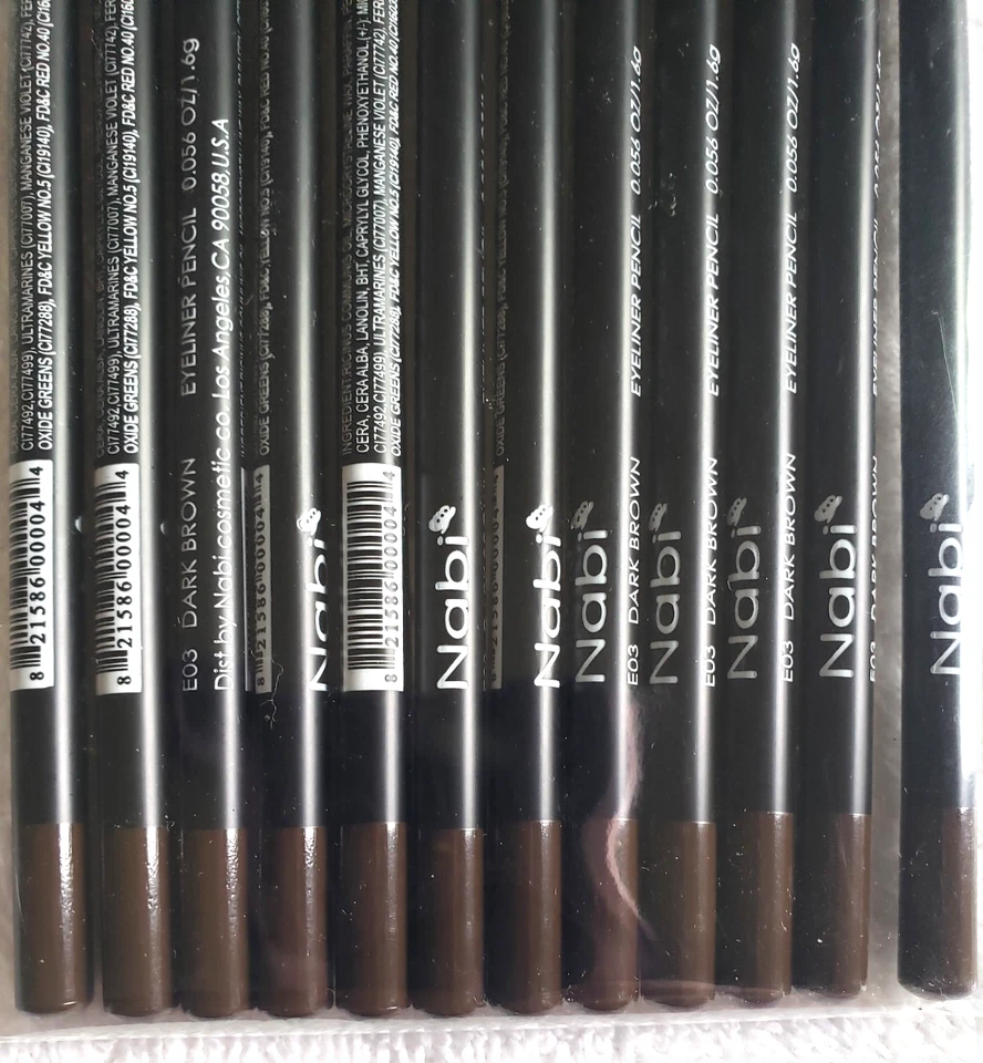 Lápiz delineador de ojos color marrón oscuro 12 lápices delineadores de ojos lote 7 pulgadas de largo Foto 3 de 4