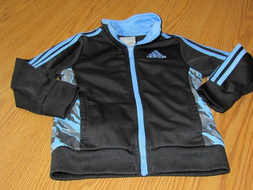 Baby Adidas Zip Up Track Jacket Black/Camo Toddler Youth 24 Month - Picture 2 of 8