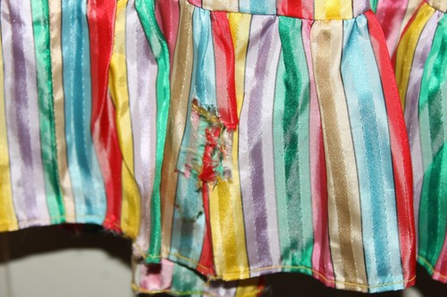 Vintage Circus Velvet Rainbow Dress Size 5/6/7? Striped Colorful Pride Summer - Picture 6 of 7
