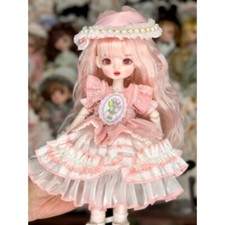 1/6 BJD Doll Girl Pink Princess SD Ball Jointed Doll Eye Face Makeup Full Set