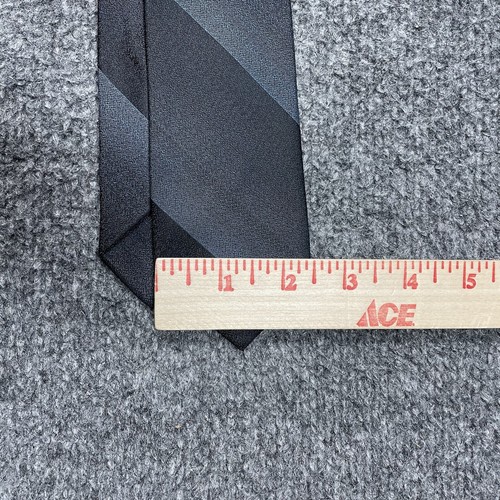 Corbata a rayas de sombra vintage años 50 Dacron poliéster azul negro rockabilly atómico - Imagen 8 de 8