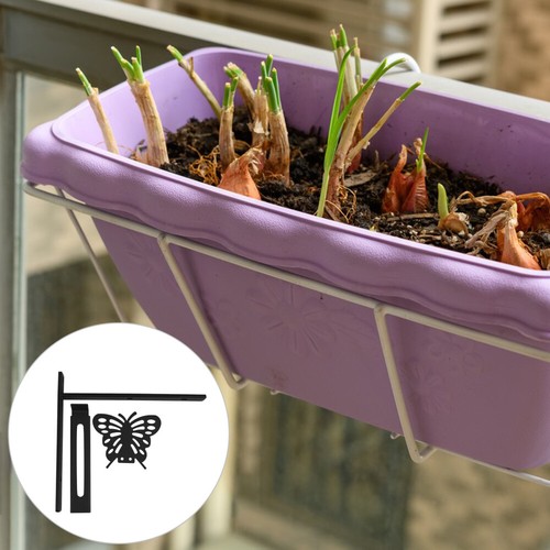 Flower Pot Stand Railing Planter Holder Window Box Brackets for outside Boxes - Picture 2 of 12