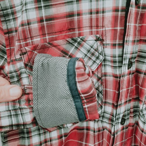 Sovereign Code Slim Fit Western Red Black Plaid Long Sleeve Shirt Men's Medium - Picture 3 of 11