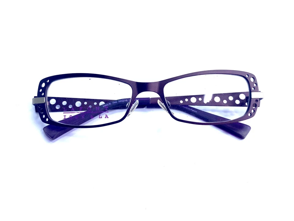 全新 Lafont Issy & La 紫色棕色金属猫眼镜 法国 Emilie 50 16 125 — 第 4/4 张图片
